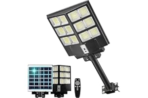 Lovus 1500W Solar LED Street Light - Outdoor Commercial Parking Lot Light with Dusk to Dawn and Motion Sensor - Perfect Solar Flood Security Light for Wall or Pole - ST800-086