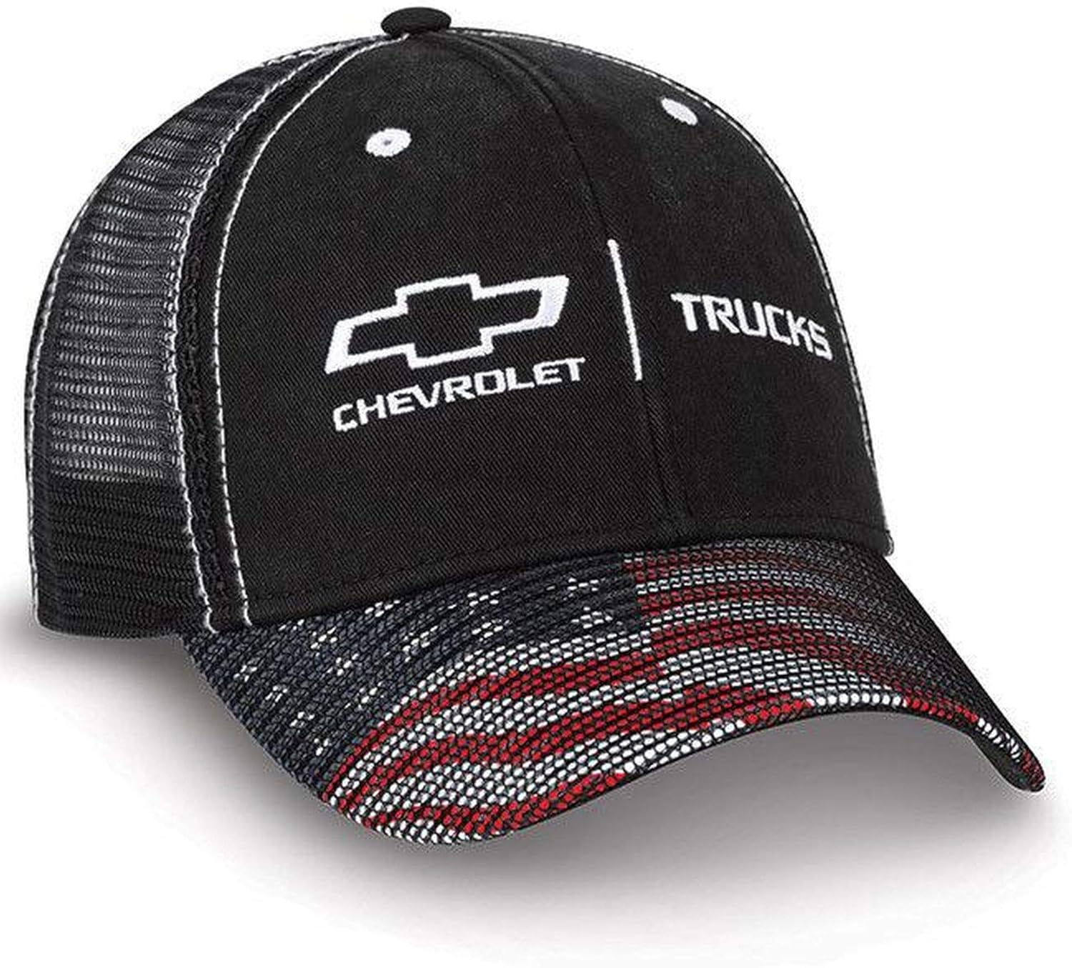 Amazon.com: Black MESH Chevy Flag Cap HAT Chevrolet Trucks! RED White