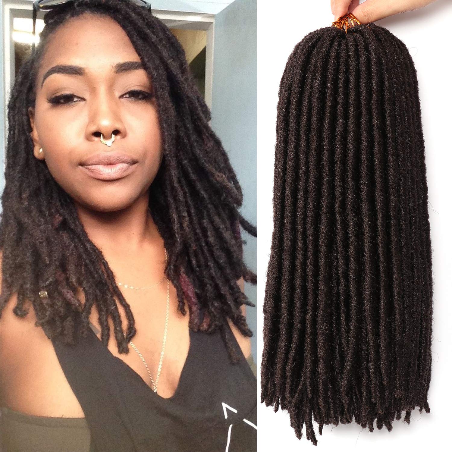 Amazon Com 7 Packs Dreadlocs Faux Locs Hair Extensions 14 Inch