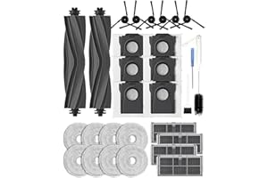 Yivy Accessories Replacement Part for Dreame X40 Ultra/ L40 Ultra /X40 Master/Mova P50 Pro Ultra/Mova P10 Pro Ultra Robot Vacuum Cleaner, 2 Main Brush, 4 Carbon HEPA Filters,6 Side Brushes-29 pcs