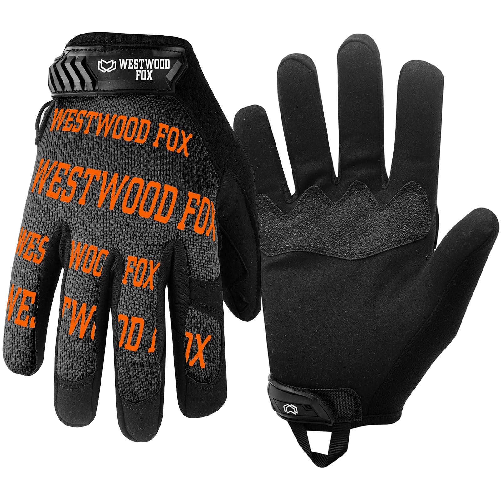 WESTWOOD FOX Gardening Working Gloves Garden Thorn Proof Flexible Heavy Duty Leather Mechanic Utility Dexterity Breathable Construction Gloves for Work Mens Women (Metallic Orange, S)