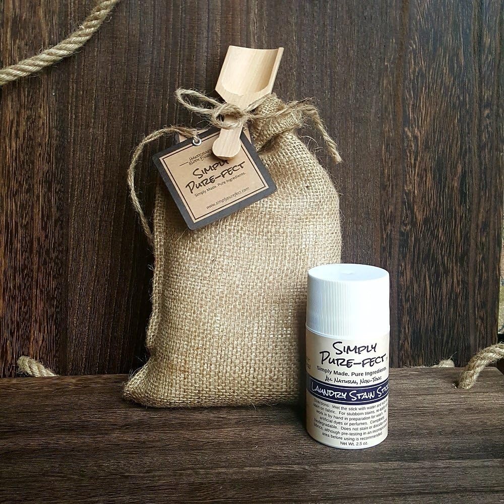 All Natural Goat Milk Laundry Soap & The World's Best Stain Stick - Safe for Allergies, the Environment and HE Machines - 64 Loads - Absolutely the Best Coconut Oil Based Stain Remover - FREE Scoop!