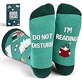 VICRAZY Book Lovers Gifts - Funny Socks for Book Lovers - Gift for Readers - Reading Stuff, Stocking Stuffers for Men, Women