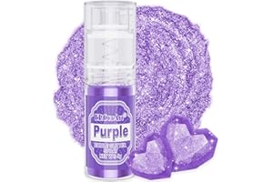 Edible Glitter Spray - ERCorArt 5g Metallic Luster Dust Edible, Shimmering Cake Glitter Spray for Drinks, Cake Decorations, Fondant, Cocktails, Baking, Chocolate, Candy (Purple)
