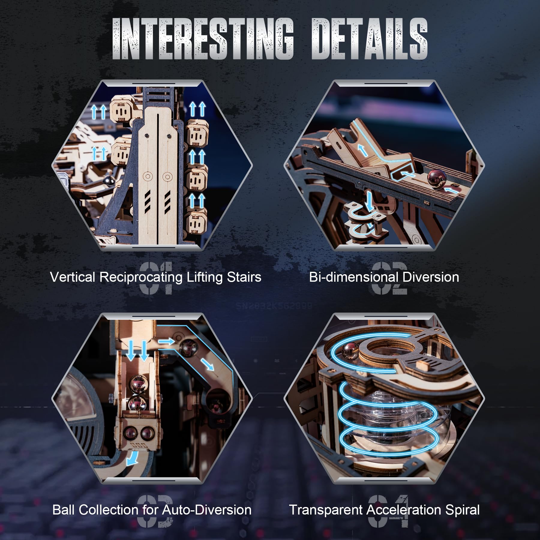 RoWood 3D Puzzles for Adults,Wooden Puzzles for Adults,Marble Run Model Kits,3D Wooden Puzzles Gift