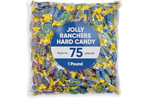 CHAIN & JO SWEETS Jolly RanchersAssorted Fruit Flavored Hard Candy - 1 Pound Of Approx 75 Hard Candy Individually Wrapped - Bulk Jolly RanchersMix - Christmas Hard Candy Jolly RancherFruit Candy in Bulk - Fruit Flavored Candy - Hard Candy Assortment Fruit Candy