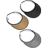 3 Pieces Clip On Visors Women Men Visor Sun Hats Hat Outdoor Sports Golf Beach Travel Tennis Cap