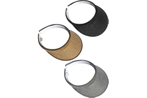 YDOCQLI ​3 Pieces Clip On Visors Women Men Visor Sun Hats Hat Outdoor Sports Golf Beach Travel Tennis Cap