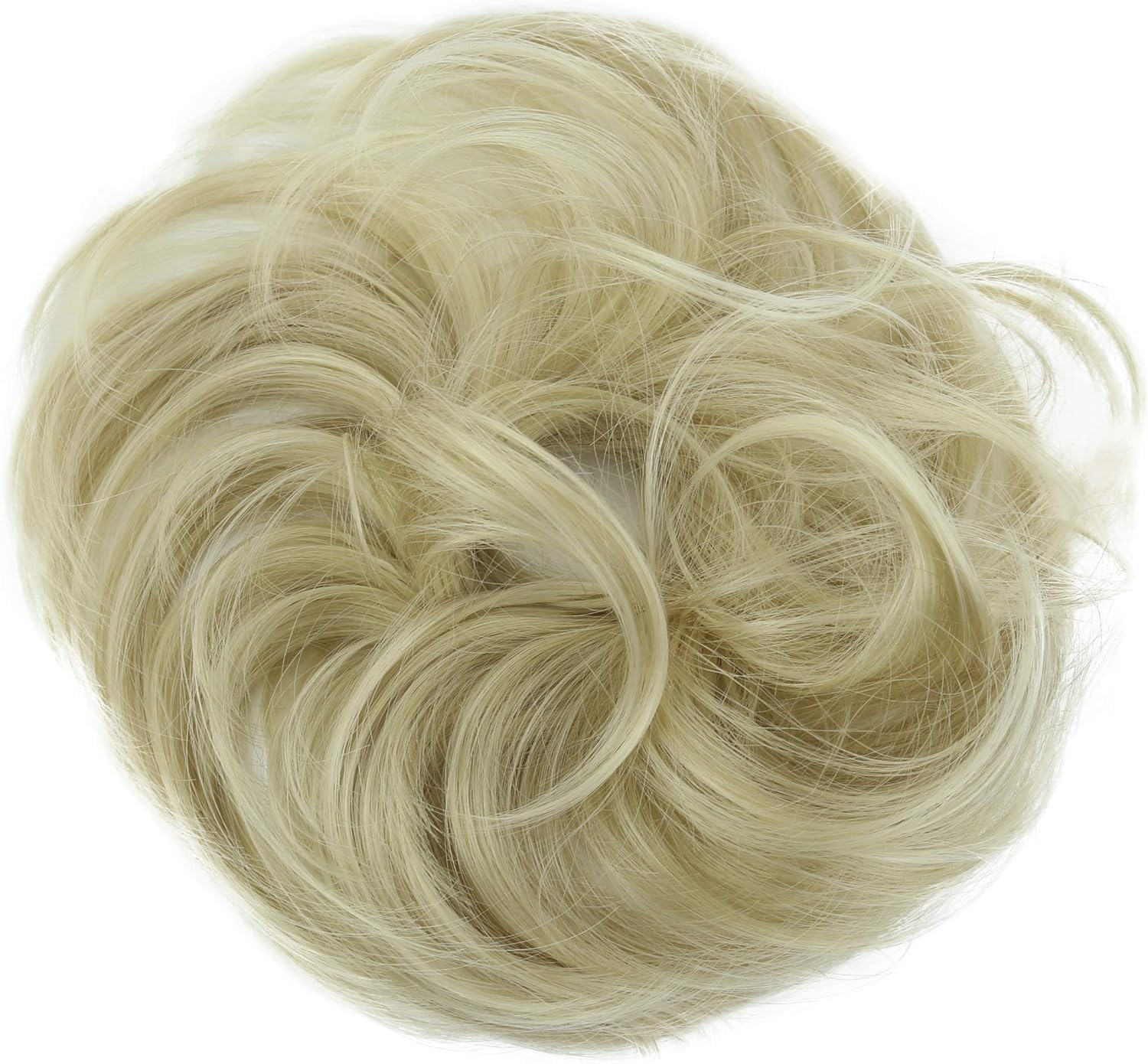CAISHA Synthetic Fiber Hairpiece Scrunchie Scrunchy Updo Slightly Wavy Light Blonde Mix G14B, light blonde mix #25T613 G14B