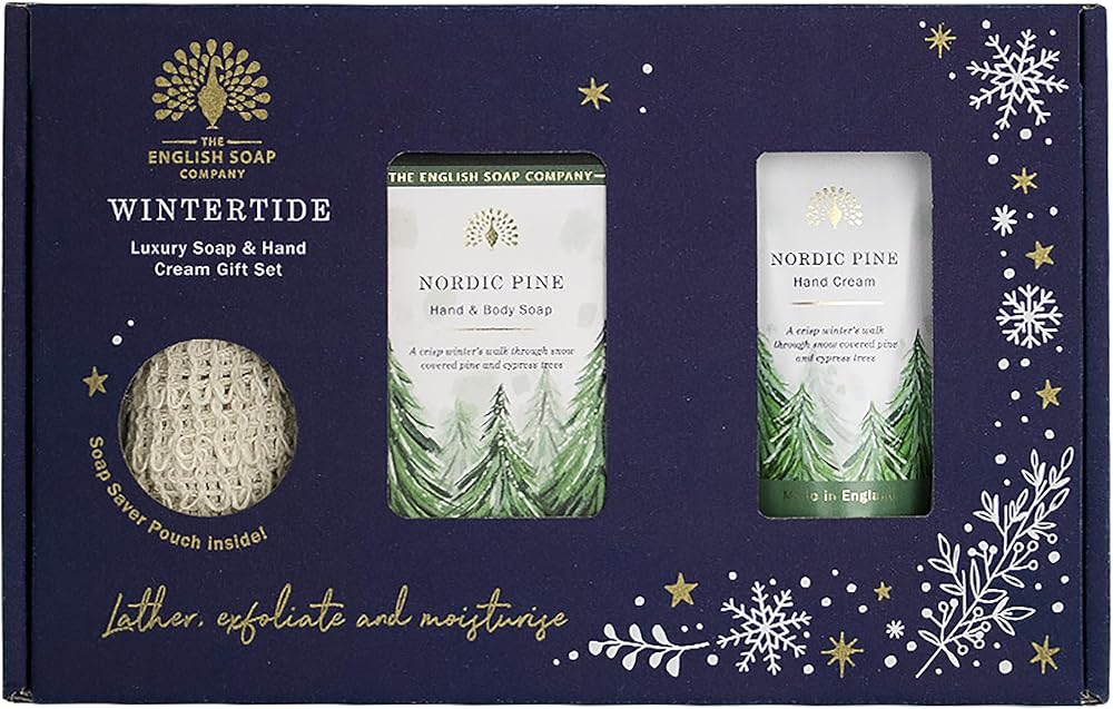 The English Soap Company Wintertide Nordic Pine Luxury Soap Hand Cream Gift Set