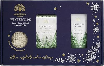 The English Soap Company Wintertide Nordic Pine Luxury Soap Hand Cream Gift Set