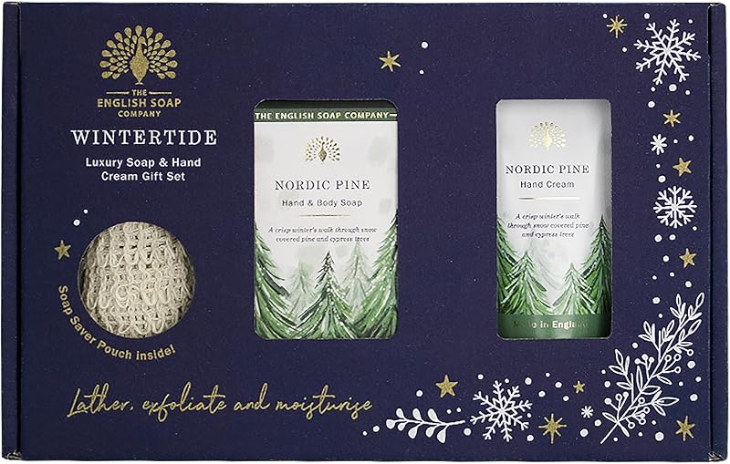 The English Soap Company Wintertide Nordic Pine Luxury Soap Hand Cream Gift Set