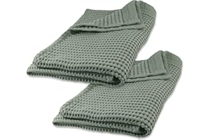 GILDEN TREE Waffle Bath Sheet Quick Dry Towel, Thin Luxury Bath Towels, 40x80 Large Bath Towels 2 Pack Bath Sheets, Modern Style (Sage Grey)