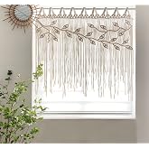 Youngeast Macrame Wall Hanging Woven Tapestry Bedroom Curtain Leaf Shape Living Room Curtains Wall Decor
