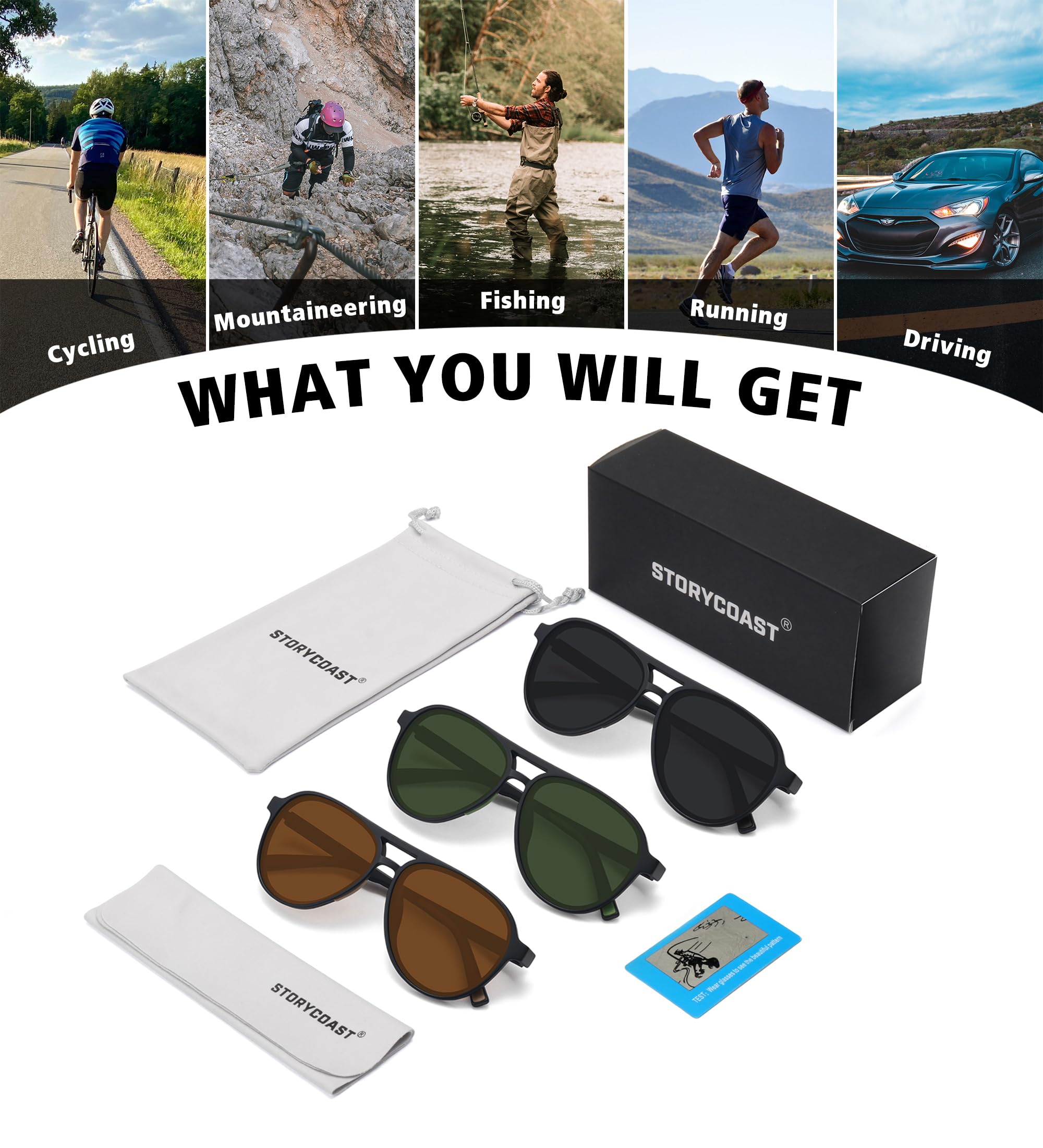 STORYCOAST Polarized Aviator Sunglasses for Men Women Classic Retro Aviators Sports Driving Running Sun Glasses