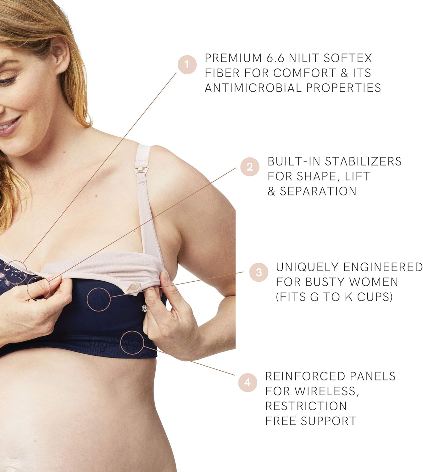 Sugar Candy LUX Wireless Nursing Bra (for F-K Cups), Maternity Seamless Breastfeeding Bralette at  Women’s Clothing store