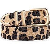 JASGOOD Women Leather Belt with Gold Buckle Ladies Fashion Faux Leather Waist Belt for Jeans Pants