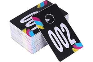SUKIRA Live Plastic Number Tags, Normal and Reverse Mirror Image Coat Room Checks for Facebook Live, Reusable Lularoe Supplies, Hanger Cards for Clothes, 100 Consecutive Numbers, (001-100)