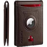 RUNBOX AirTag-Wallet-Mens-Slim-RFID Blocking Wallets Leather with Bill Compartment Air Tag Bifold Card Holder Wallet Gifts for Men Dad