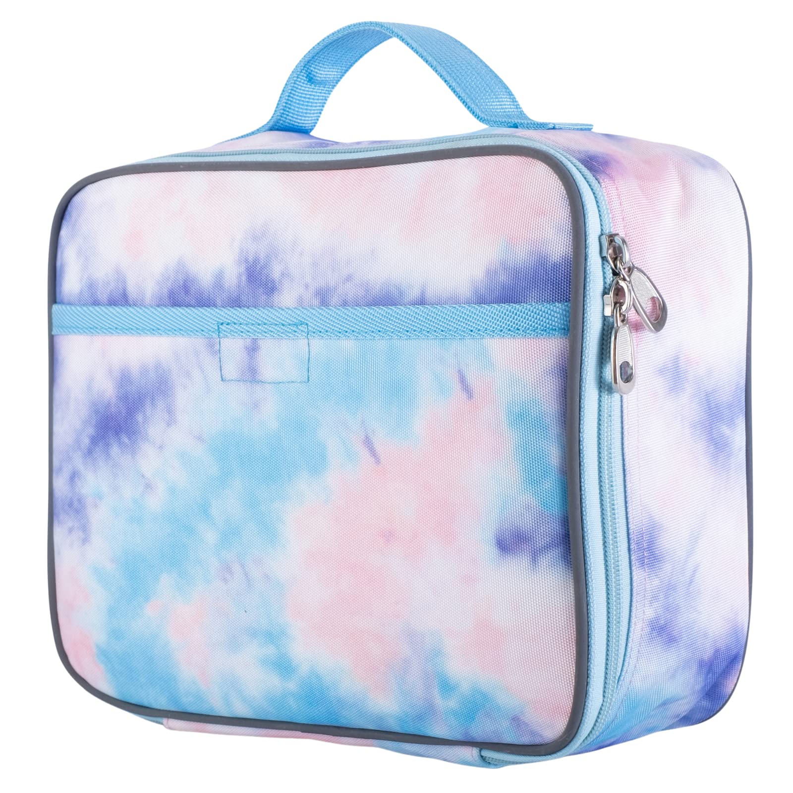 Photo 1 of Fenrici Tie Dye Lunch Box for Girls, Teens, Women, Kids, Insulated Lunch Bag, Soft Sided Compartments, Spacious, BPA Free, Food Safe, 10.8in x 8.5in x 2.8in, Pastel Pink Tie Dye