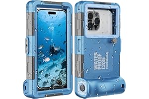 TOWEVINE Underwater Snorkeling Diving Phone Case for iPhone 16/15/14/13/12/11 Pro Max/XS/X Samsung Galaxy S24/S23/S22/，[50ft/15m] Professional Scuba Dive Waterproof Case Underwater Photo Video Cove-（Blue）