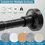 WELDUN Extendable Shower Curtain Rod 48-118cm No Drill Telescopic Pole Black view 3