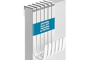 Mars-Rock Over The Door Hooks 6 Pcs White Rubber Coating L=5.5" for 1 3/8" Door Hanging Bathroom Closet Cabinet Hangers for Towel Coat Robe Clothes Rack Ironing Board Wreath Heavy Duty Holder