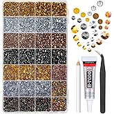 qiipii 28 Types Golden Silver Copper Jelly Resin Rhinestones for Bedazzling Crafting 3mm-6mm Flatback Colorful Metallic Stones Gems Diamonds for Nails Face Eyes Makeup Crafts Tumblers Bottles Clothes