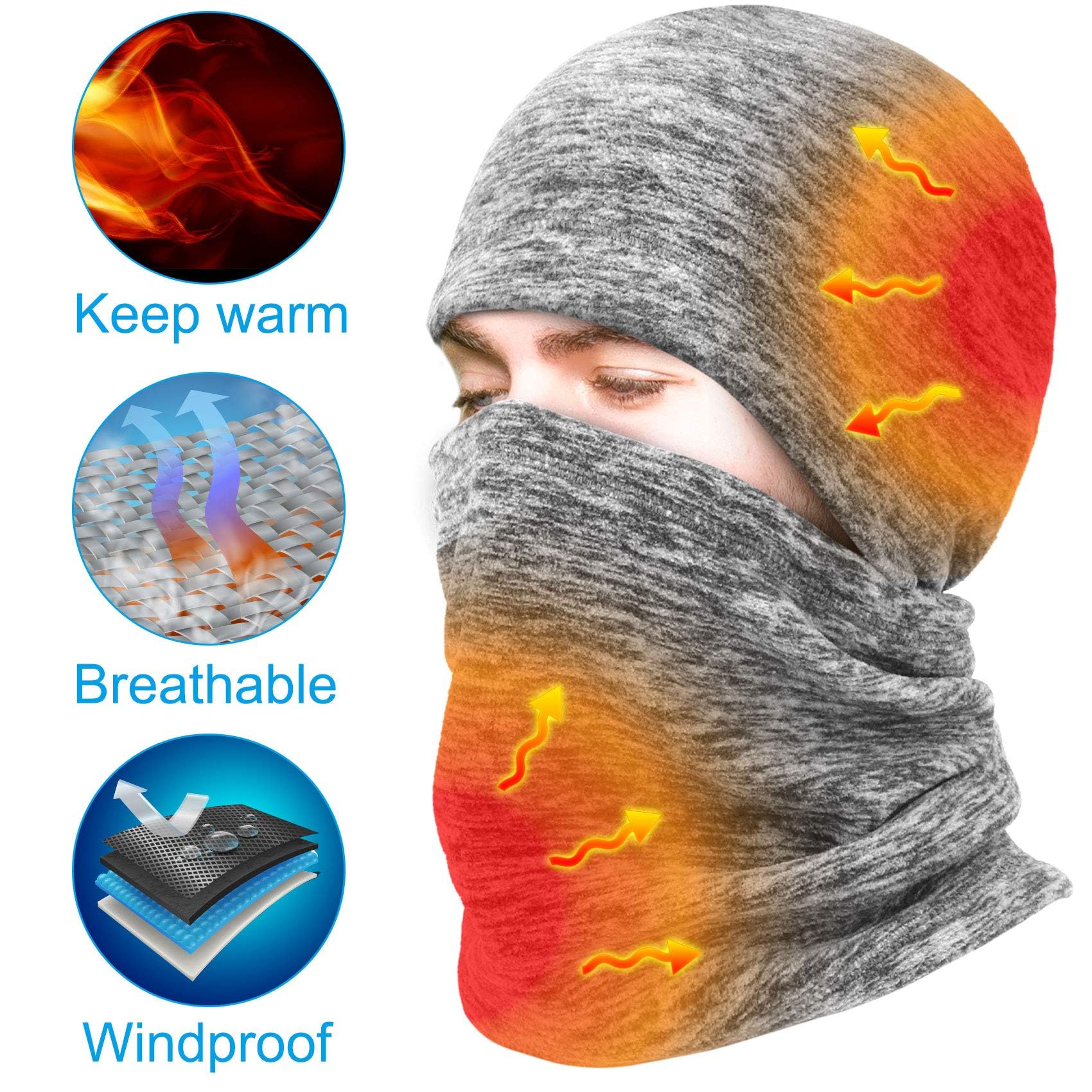 Balaclava Ski Mask,Winter Hat for Cold Weather Skiing Snowboarding Motorcycle Riding Breathable Warm Thermal Windproof Women