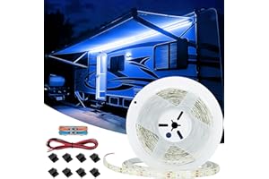 DESTLIFE 12V LED Light Strip 20ft, Blue Light RV Awning Lights, RV Outdoor Light, Waterproof Lights Exterior for Party BBQ