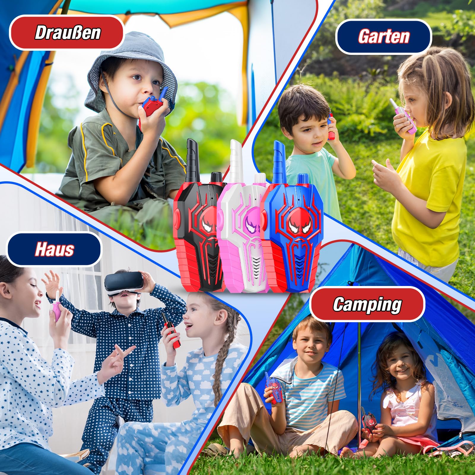 Toyokid Kinderspielzeug ab 3 4 5 6 7 8 9 10 Jahre Junge Mädchen, Walkie Talkie Kinder Geschenke für Kinder 3-10 Jahre Walki Talki Kinder Garten Spielzeug Draußen Geburtstagsgeschenk für Kinder 4