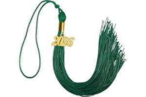 GraduationMall Single Color Graduation Tassel with 2026 Year Charm 9" Emerald Green