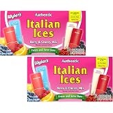 Wyler's Authentic Italian Ices Berry and Cherry Mix - Pack of 2-20 Total Bars - Freeze and Serve Bars - Cherry, Strawberry, Berry Lemonade, and Blue Raspberry