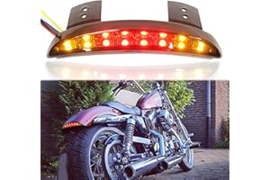 RICH CHOICES Motorcycle Chopped Rear Fender Edge LED Brake License Plate Tail Light Stop Running Light Turn Signal Lamp Compatible with Harley Sportster XL883N 1200N XL1200V XL1200X (Smoke Lens)