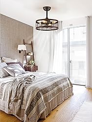 LEDIARY 16.5in Caged Ceiling Fan with