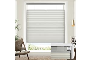 Lazblinds Upgraded Magnetic Top Down Bottom Up (TDBU) Honeycomb Blinds, No Drill No Tools Easy Install Cordless Cellular Shades for Windows 35" W x 64" H, Dove Grey - Light Filtering