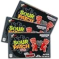 Sour Patch Kids Sour Hearts - Black Raspberry - Valentine's Day Sweet and Sour Candy - Theater Box - Pack of 3-3.08oz Boxes