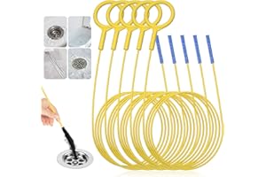 EastLink 50-Inch Drain Snake Hair Drain Clog Remover, Anti-Break Steel Sink Snake Drain Hair Removal Tool with Nylon Layer, F
