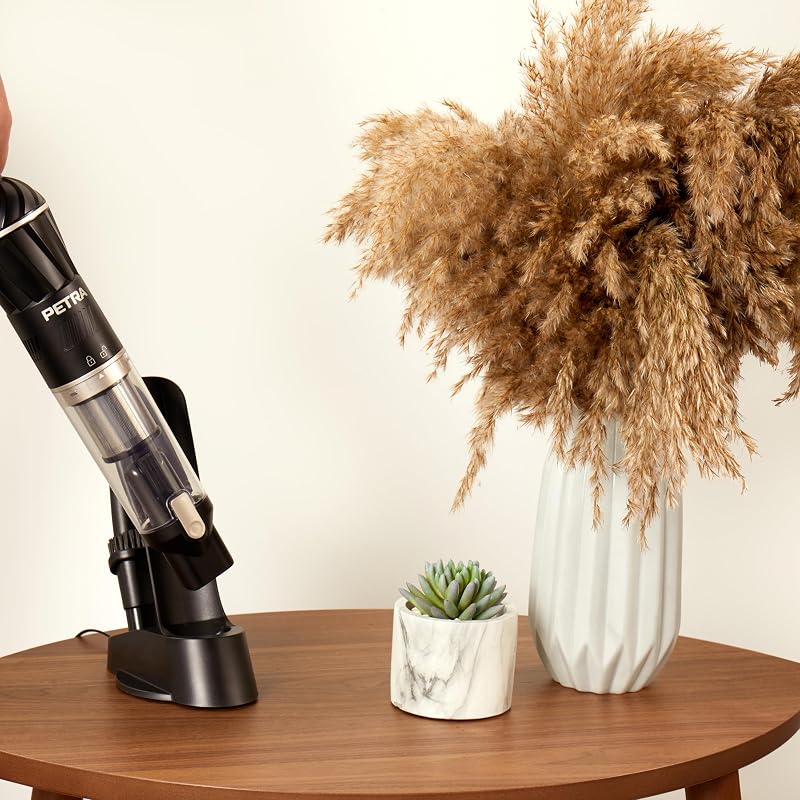 PF01096VDEEU7 Aspiradora de Mano Inalámbrica, 11,1 V, Base de Carga, Potente Batería Recargable,100 ml, Filtro HEPA, 20 Min Autonomía, Quitar Pelos de Mascota, con 2 Boquillas Intercambiables — foto 4 de 8