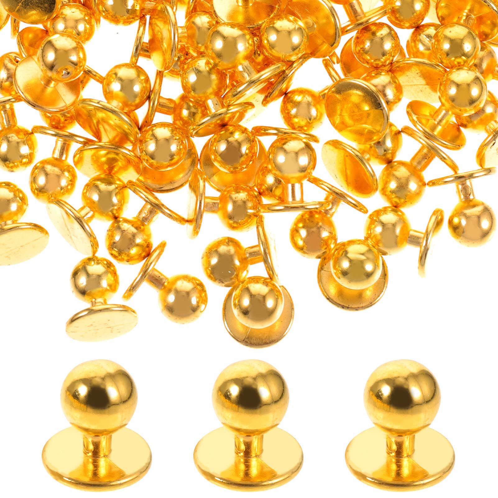 EXCEART 100pcs Chef Buttons Chef Coat Button Round Movable Jacket Button Service Buttons Suit Sewing for Kitchen Server Waiter Golden