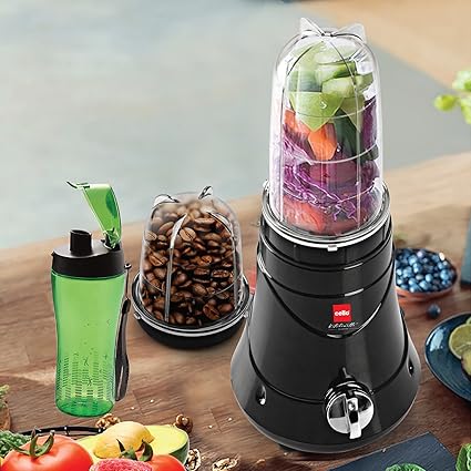 Cello 400 W Nutrifit Blend N Grind Juicer with Sprinter Sports Bottle (Black)