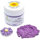 Sunflower Sugar Art Violet Purple Luster Dust Food Coloring - Purple Shimmer Cake Dust Metallic Powder for Cake Decoration, Chocolates, Fondant, Drinks - 4 Grams Vegan Cake Accessories