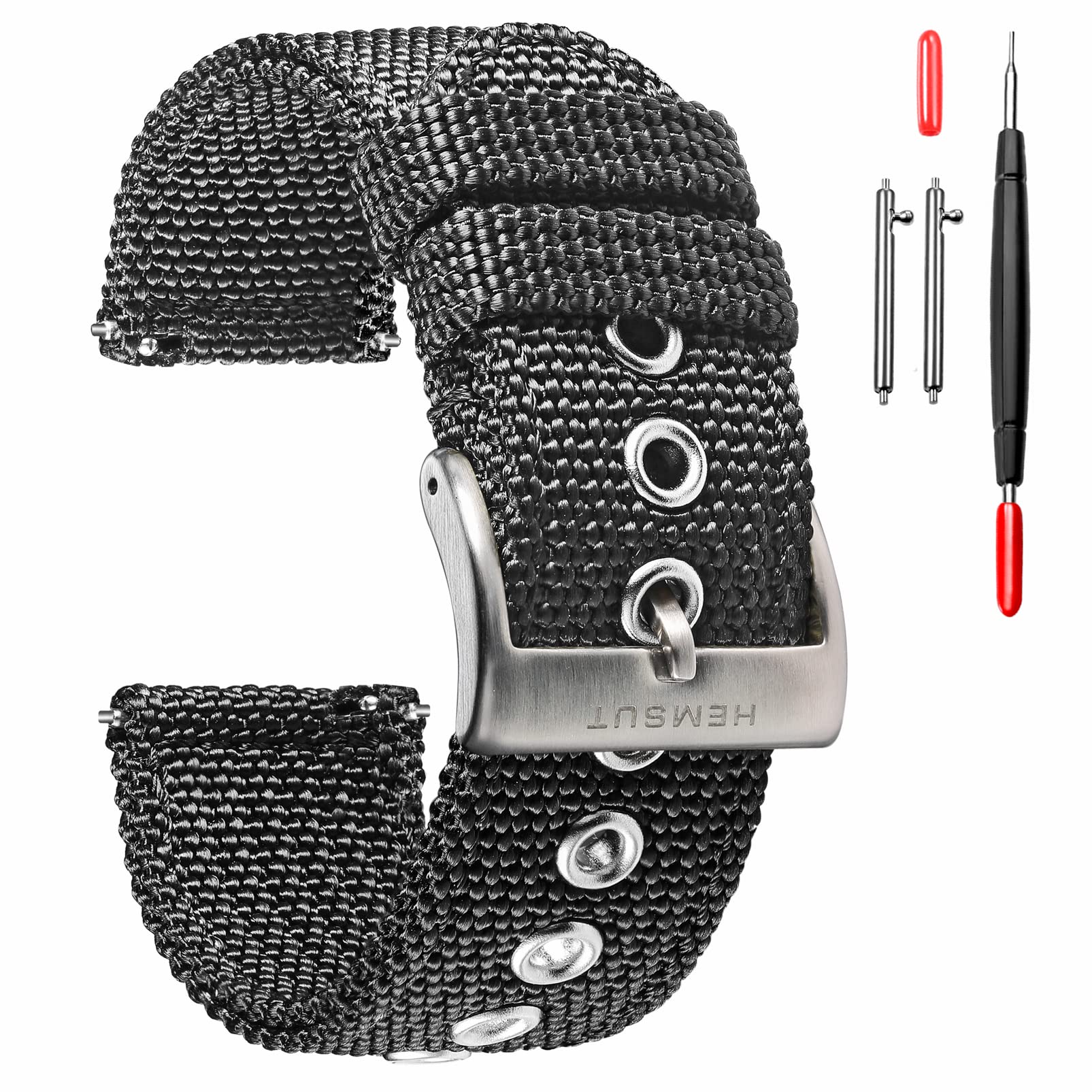 Photo 1 of torbollo Men's Watch Bands,Quick Release 22mm Nylon Watch Strap, Soft Replacement Wrap Compatible with Smart Watch or Traditional Watch