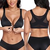 DotVol Women Front Closure Full Coverage Posture Everyday Bra | Underwire, Back Support, Unlined, Plus Size