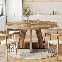 LITTLE TREE Round Dining Table for 4-6 People, 47