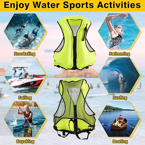 Snorkel Vest Inflatable For Adults Adjustable Safety Jacket For