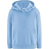 Arshiner Boy's Hooded Sweatshirts Long Sleeve Hoodies Kids Quarter Zip Pullover with Kangaroo Pocket 5-14Y