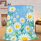 Daisy Flowers Blanket Daisys Throw Blanket Soft Warm Cozy Fleece Fuzzy Plush Flannel Blankets Gifts for Boys Girls Women Kids Adults 40"X50"
