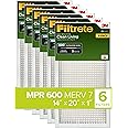 Filtrete 14x20x1 Air Filter, MPR 600, MERV 7, Clean Living Dust Reduction 3-Month Pleated 1-Inch Air Filters, 6 Filters