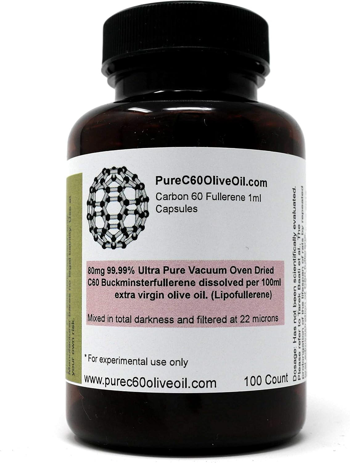 C60 Olive Oil Capsules Pills 100ml 99.99 Carbon 60 Solvent Free